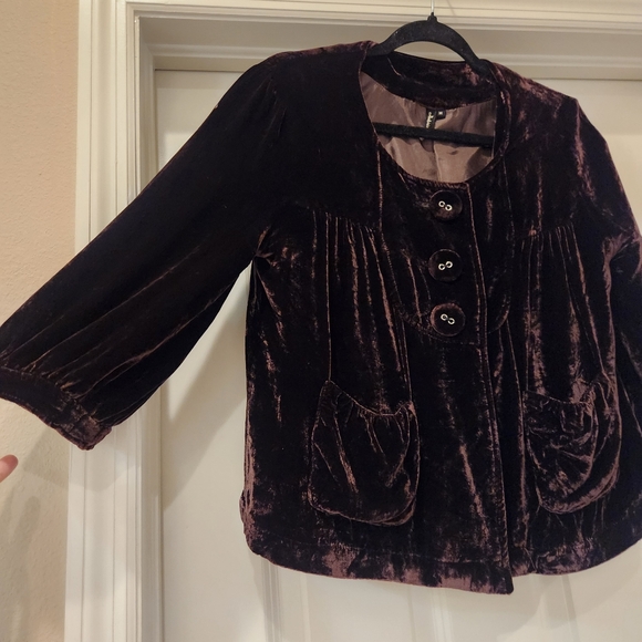 Vintage Ambition Velvet Silk Blend Jacket Size Medium - Picture 2 of 7